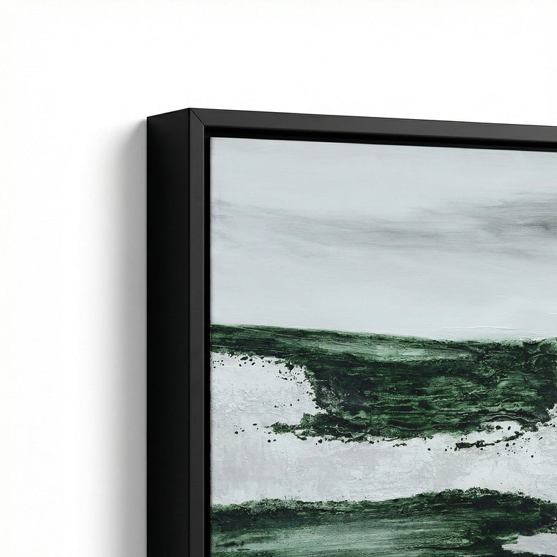 Emerald Horizon Framed Canvas - Green