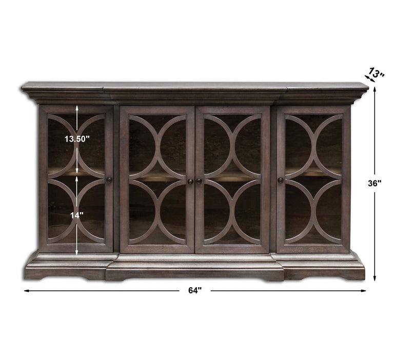 Belino - Wooden 4 Door Chest - Dark Brown