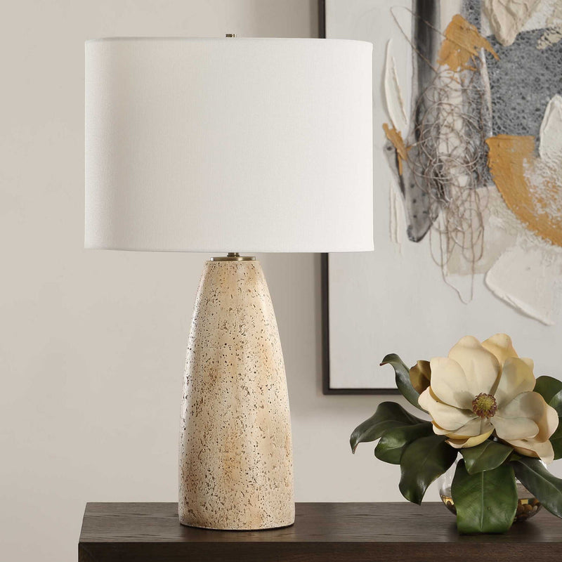 Maury - Travertine Table Lamp - Beige