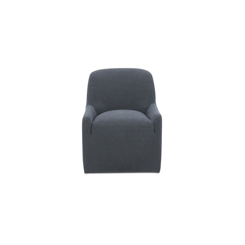Maisie - Fabric Rolling Dining Chair - Slate Blue