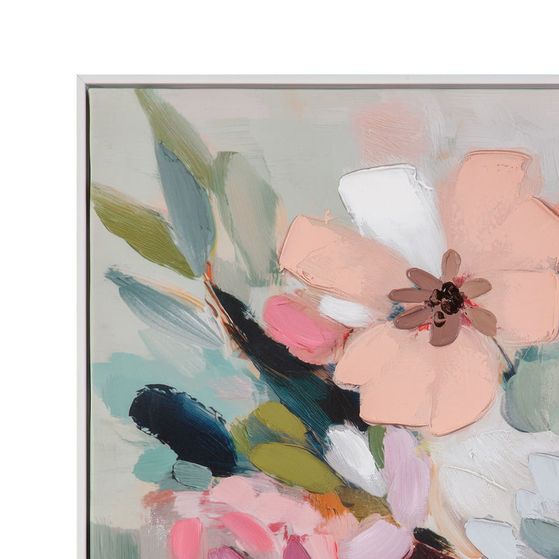 Spring Bouquet Framed Canvas - Pink