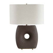 Geno - Concentric Ribbed Table Lamp - Brown