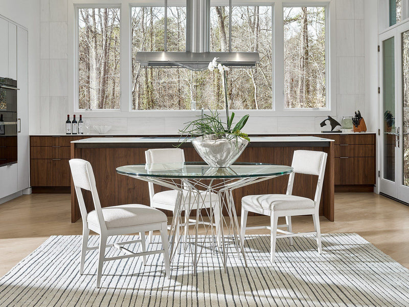Modern Axel Round Dining Table Pearl Silver