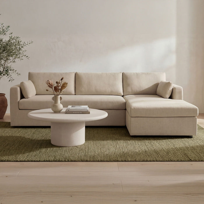 Burrow - Sleeper Sectional With Right Storage Chaise - Sand