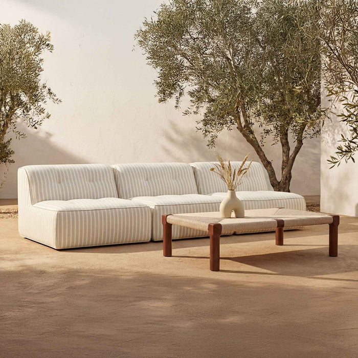 Sunseeker - 3 Piece Outdoor Sofa - Brown Stripe