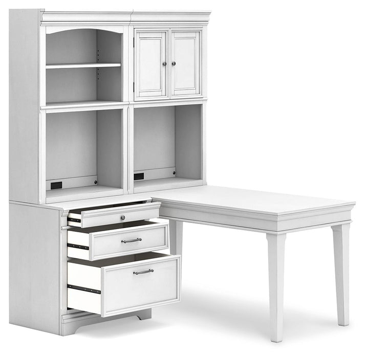 Kanwyn Whitewash Partners Desk With Bookcase