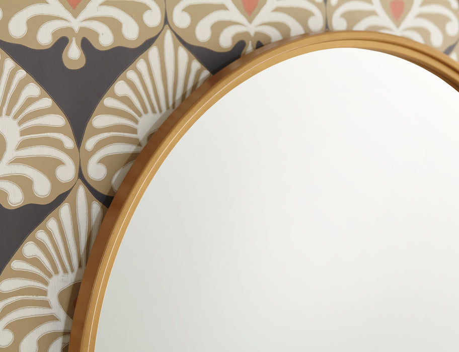 Brocky Gold Finish Accent Mirror - Round