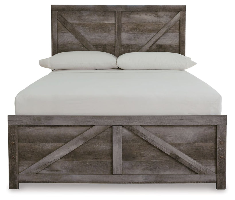 Wynnlow Gray Crossbuck Panel Bed