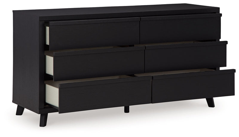 Danziar - Six Drawer Dresser - Black