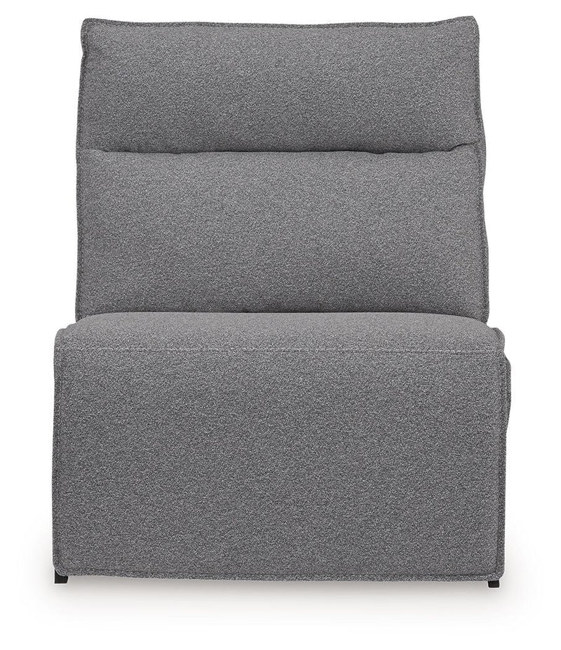 Modmax II - 8-Piece Power Reclining Sectional With LAF Press Back Power Chaise And Console - Salt And Pepper