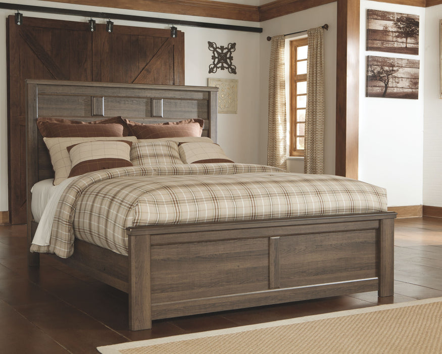 Juararo Dark Brown Panel Bed