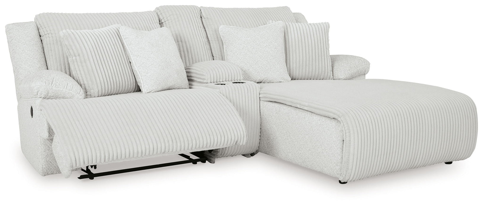 Top Tier - 3-Piece Reclining Sectional Sofa With Raf Chaise - Fabric - Alloy