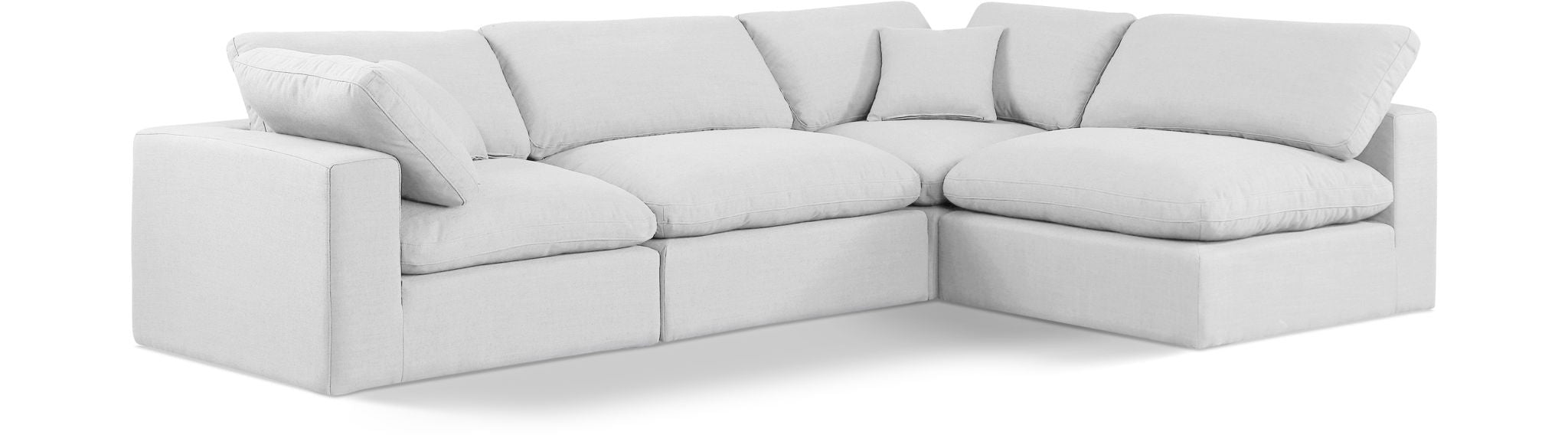 Comfy - 4 Piece Linen Fabric Modular Armless Sectional