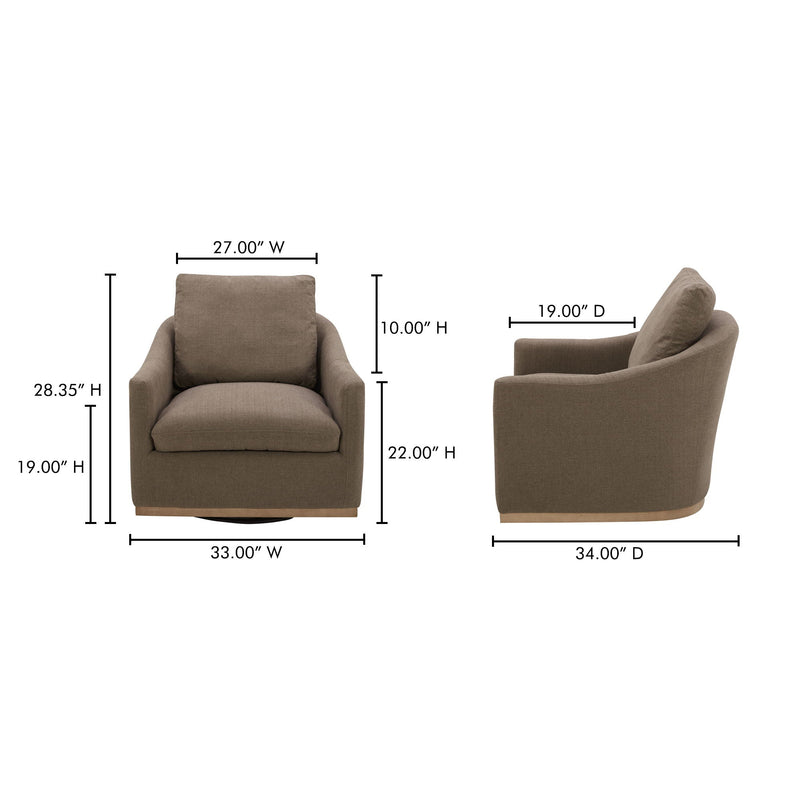 Linden - Swivel Chair - Soft Taupe / Tan
