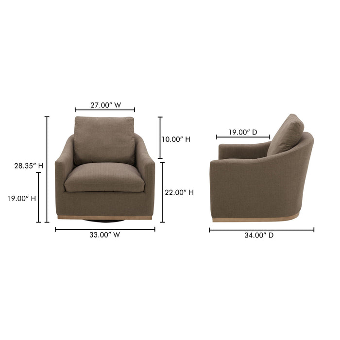 Linden - Swivel Chair - Soft Taupe / Tan
