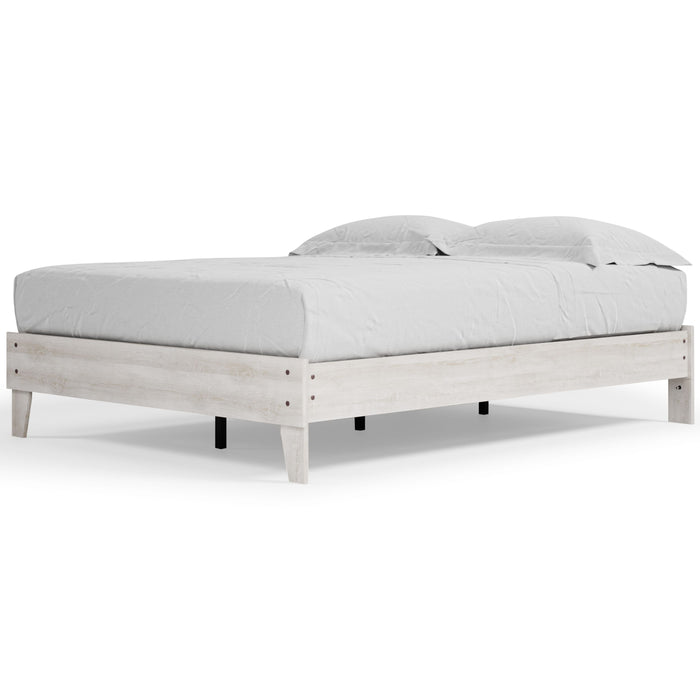 Shawburn Whitewash Platform Bed