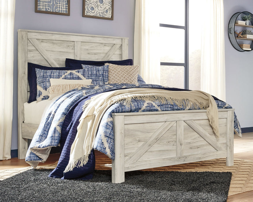 Bellaby Whitewash Crossbuck Panel Bed - king