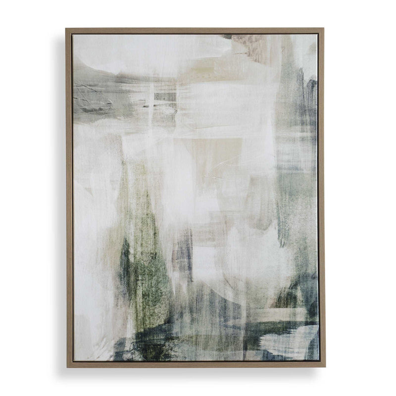 Subliminal Drift - Framed Modern Art - Black / Brown / Gray / Green / White
