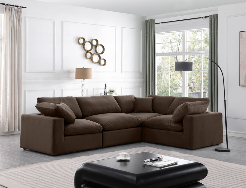 Comfy - 4 Piece Velvet Modular Sectional
