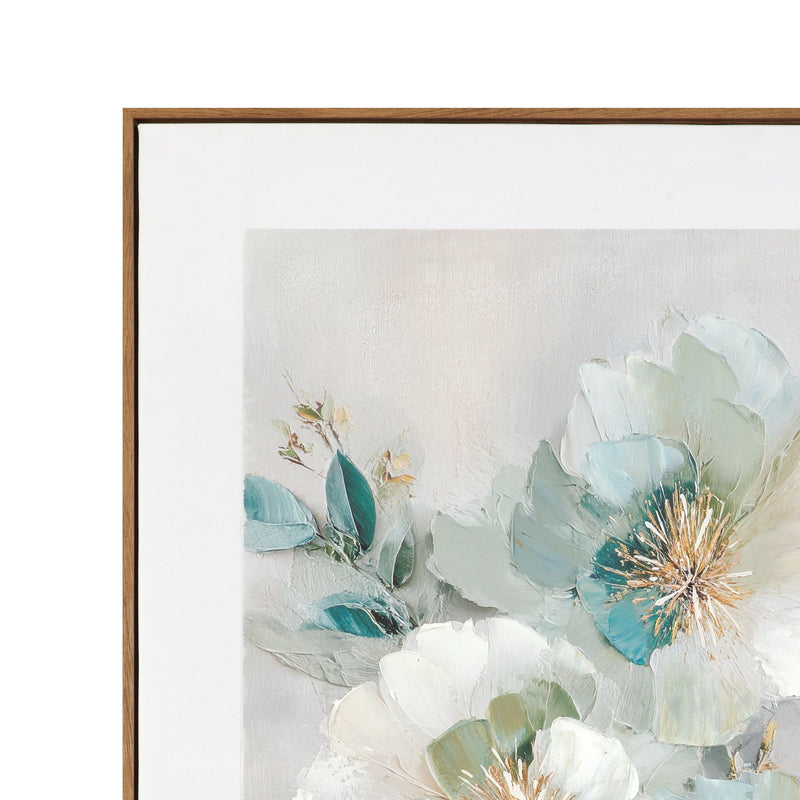 Floral Harmony I Framed Canvas - Beige