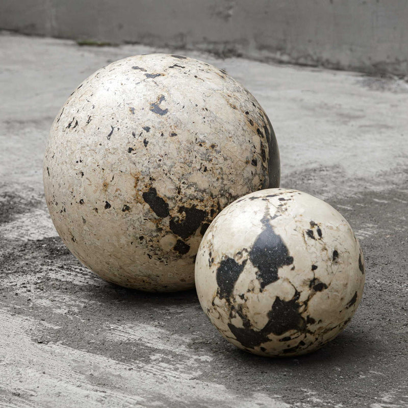 Nouveau - Indoor-Outdoor Spheres (Set of 2) - Black / White