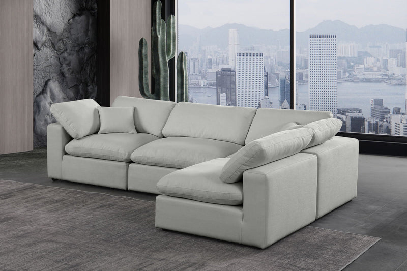 Comfy - 4 Piece Linen Fabric Modular Armless Sectional