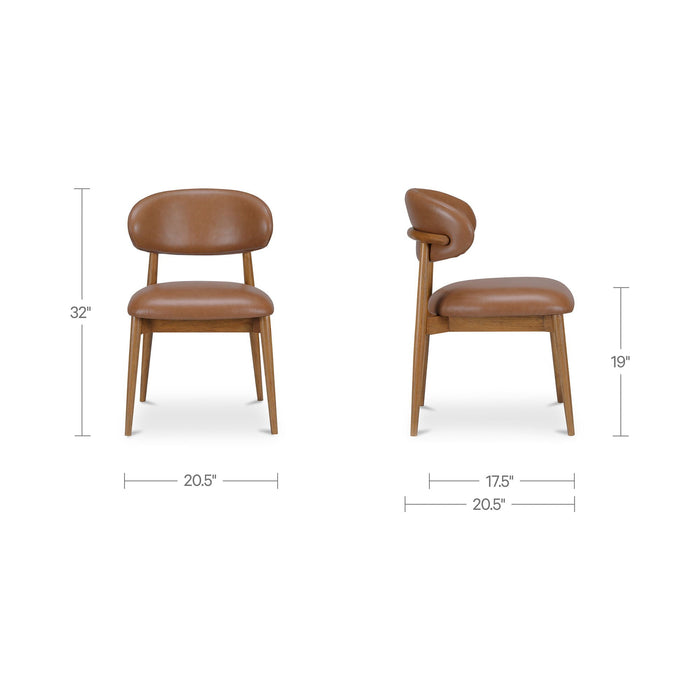 Ellie - Leather Dining Chair - Brown