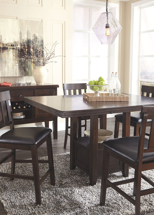 Haddigan Dark Brown 8 Pc. Extension Table, 6 Side Chairs, Server