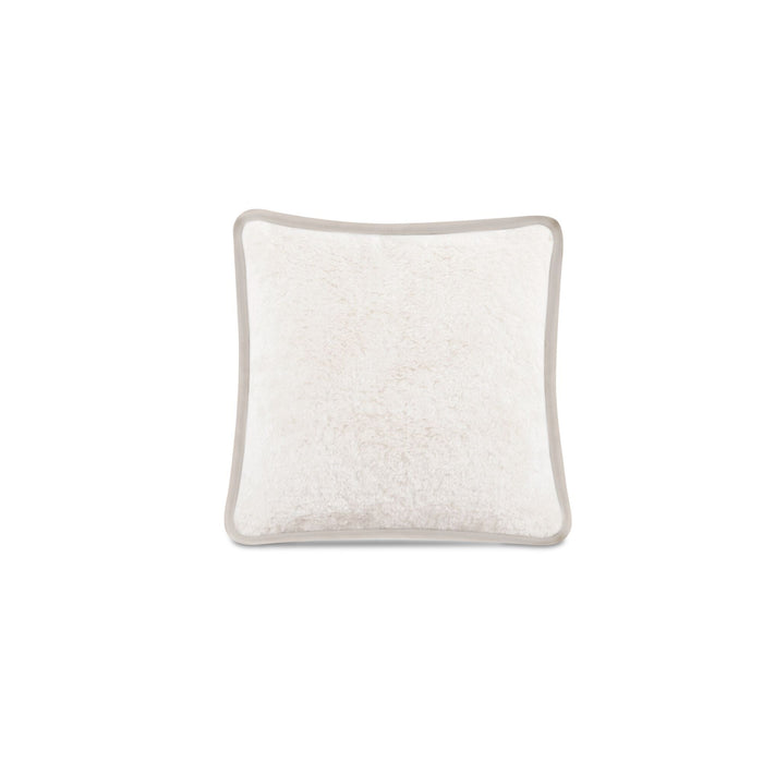 Carr - 20'' Cushion Faux Fur - Cream / White