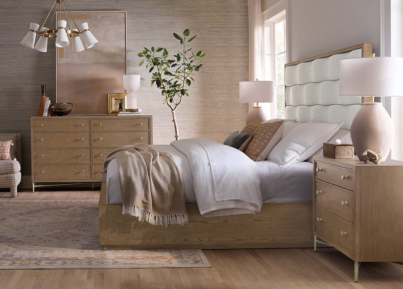 Sonnet - Three-Drawer Nightstand - Dark Gray / Light Brown