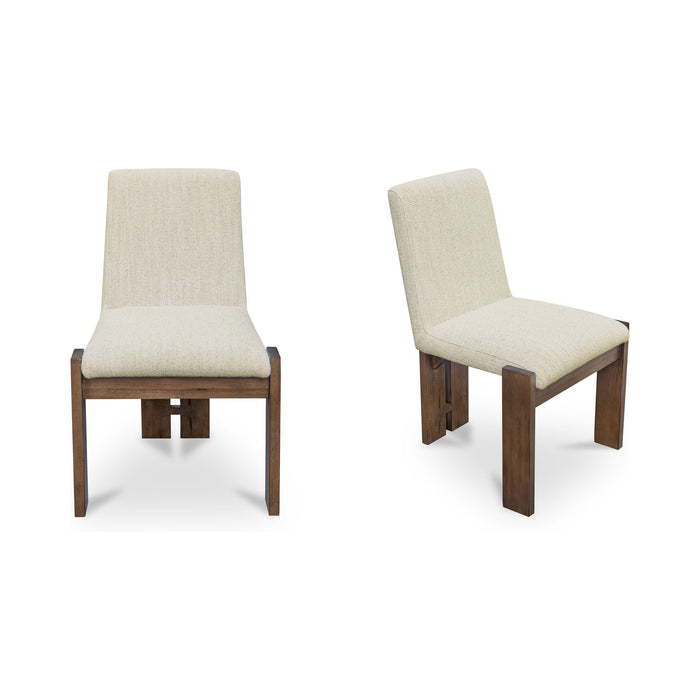 Mia - Dining Chair (Set of 2) - Beige / Dark Brown