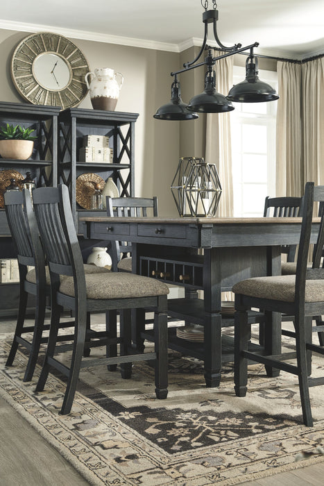 Tyler Creek Dark Gray 7 Pc. Counter Table, 6 Barstools