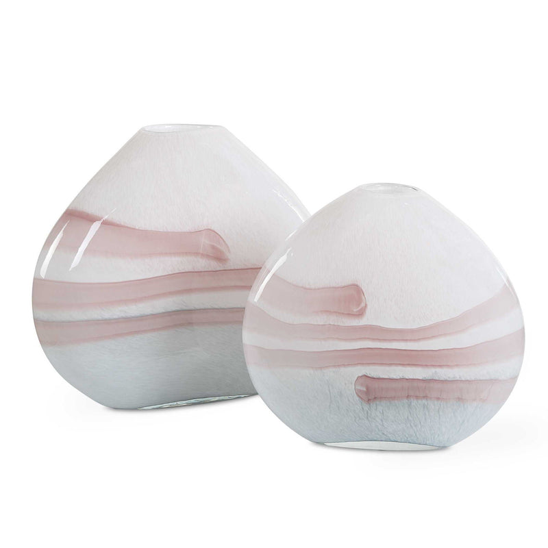 Blush - Swirl Glass Vases (Set of 2)