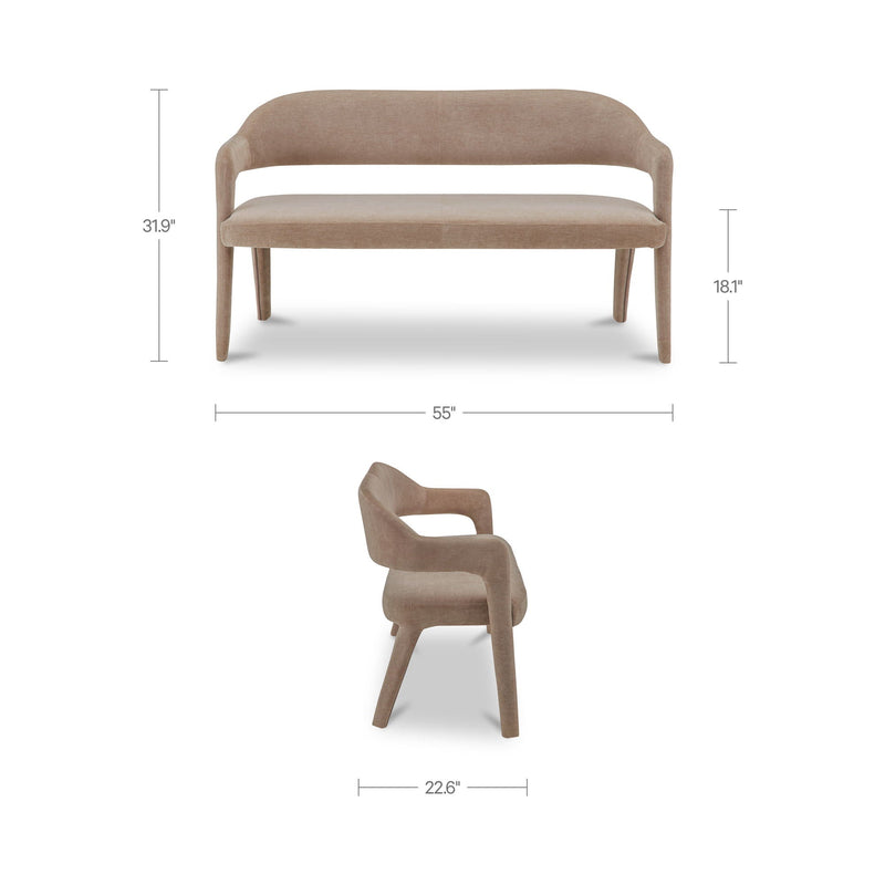 Martens - Dining Bench - Camel / Brown