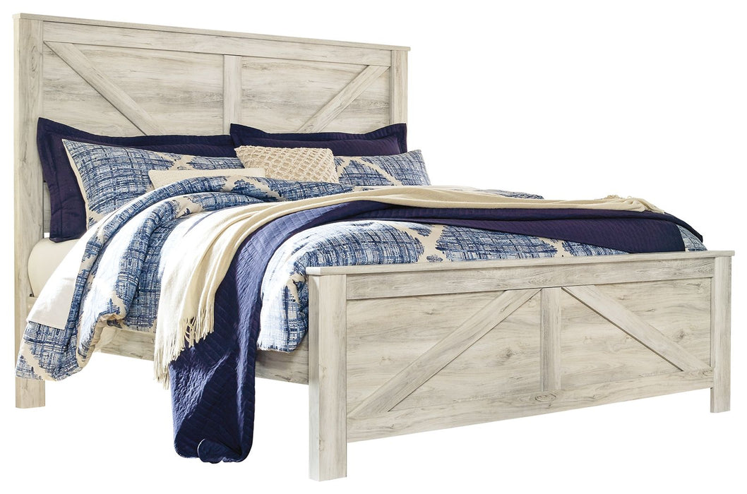 Bellaby Whitewash Crossbuck Panel Bed - Queen