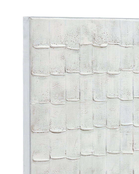 Linear Marks Canvas Art - White