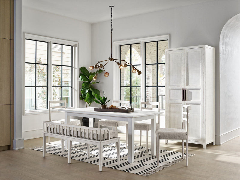 Modern Farmhouse Finn Dining Bench Pearl Silver
