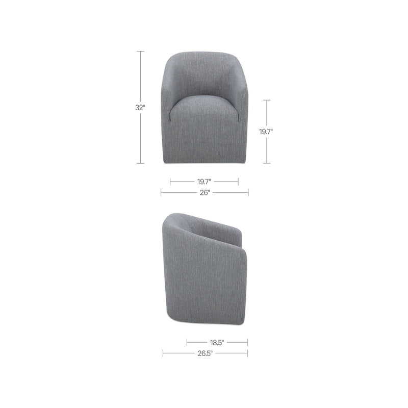 Sandy - Rolling Dining Chair - Gray