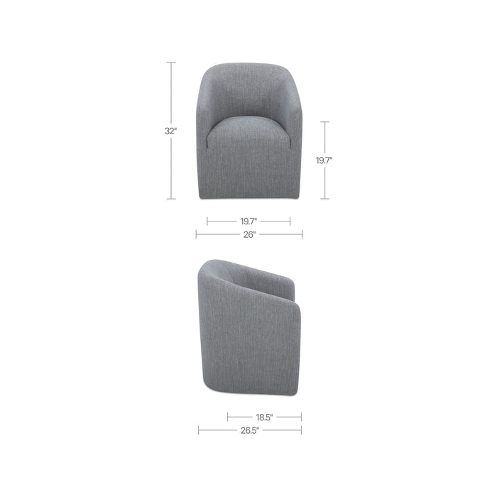 Sandy - Rolling Dining Chair - Gray