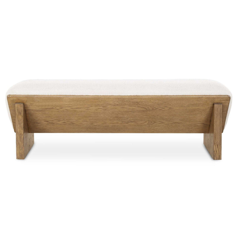 Wedged - Ivory Fabric Bench