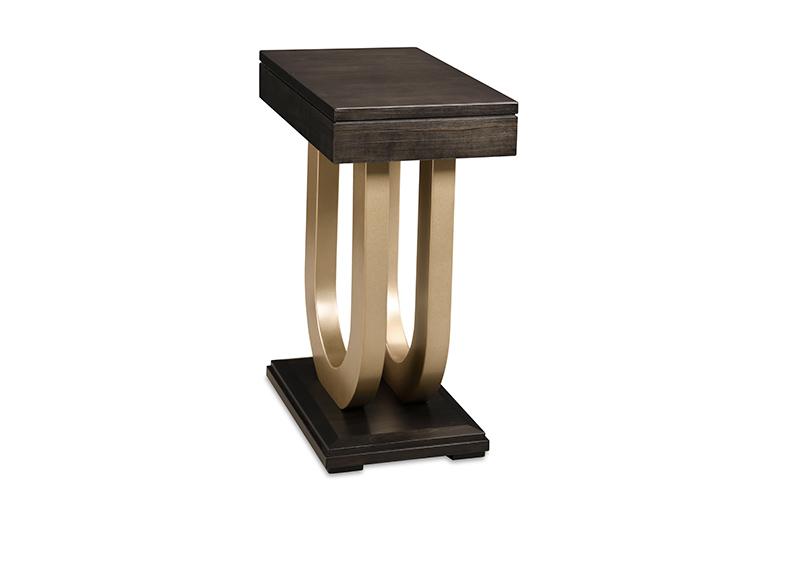 Contempo Occasional Side End Table w/Metal Curves Collection