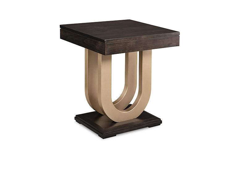 Contempo Occasional Side End Table w/Metal Curves Collection