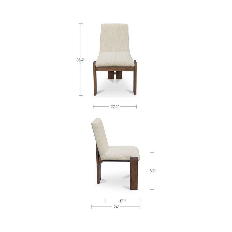 Mia - Dining Chair (Set of 2) - Beige / Dark Brown