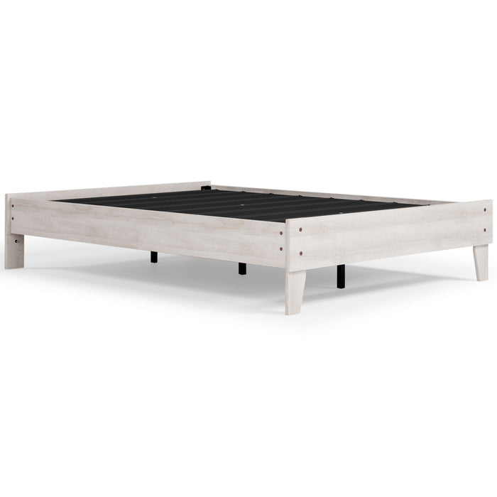 Shawburn Whitewash Platform Bed