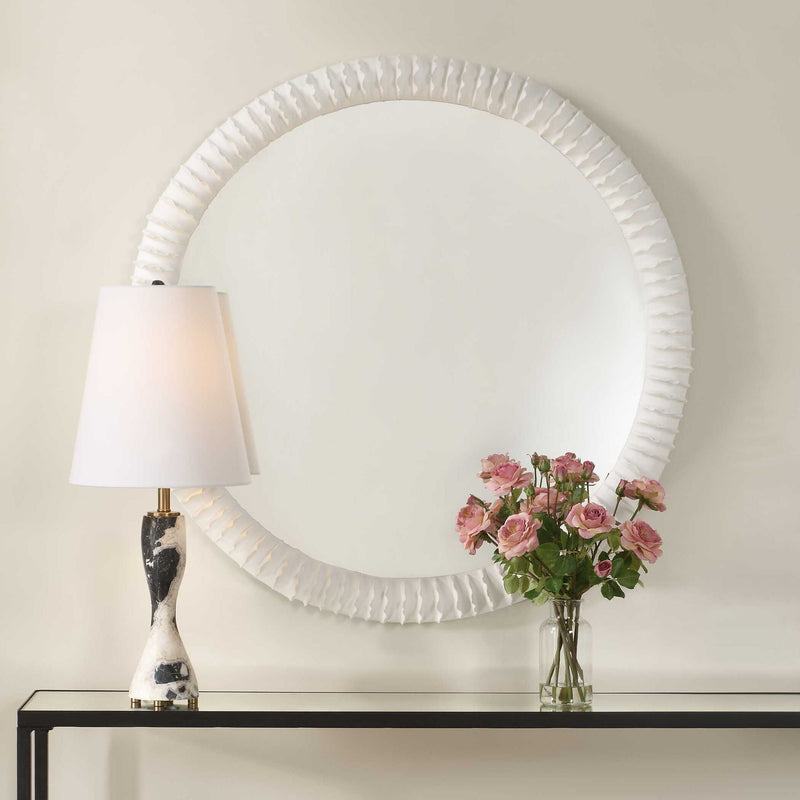 Akiko - Round Mirror - White