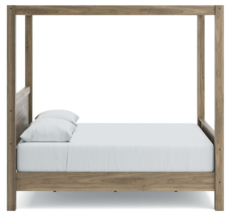 Aprilyn Light Brown Canopy Bed - Queen