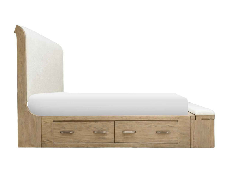 Flow - Complete Upholstered Sleigh Bed With Storage Footboard 1 Storage Side Rail