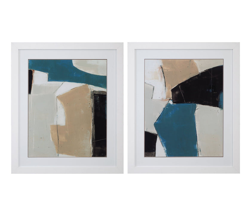 Layers II Framed Print - Light Brown / Blue