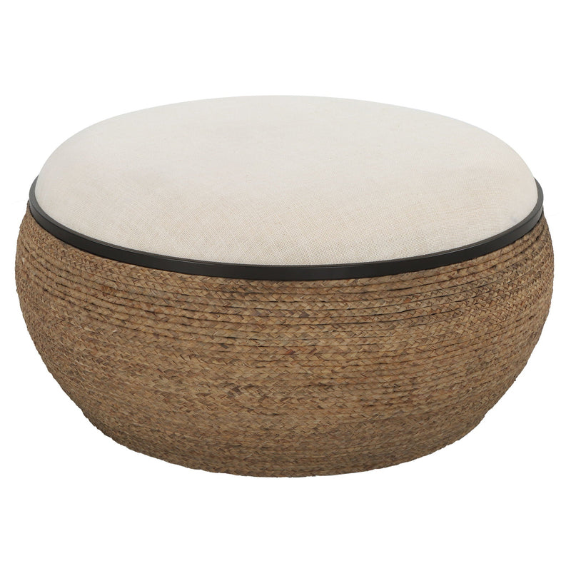 Island - Straw Storage Ottoman / Coffee Table