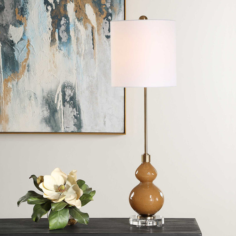 Sienna - Glass Buffet Lamp - Caramel
